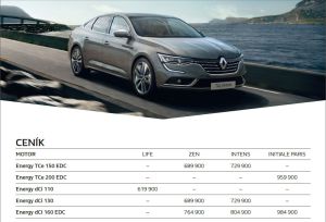 Renault Talisman ceník_autokabelky